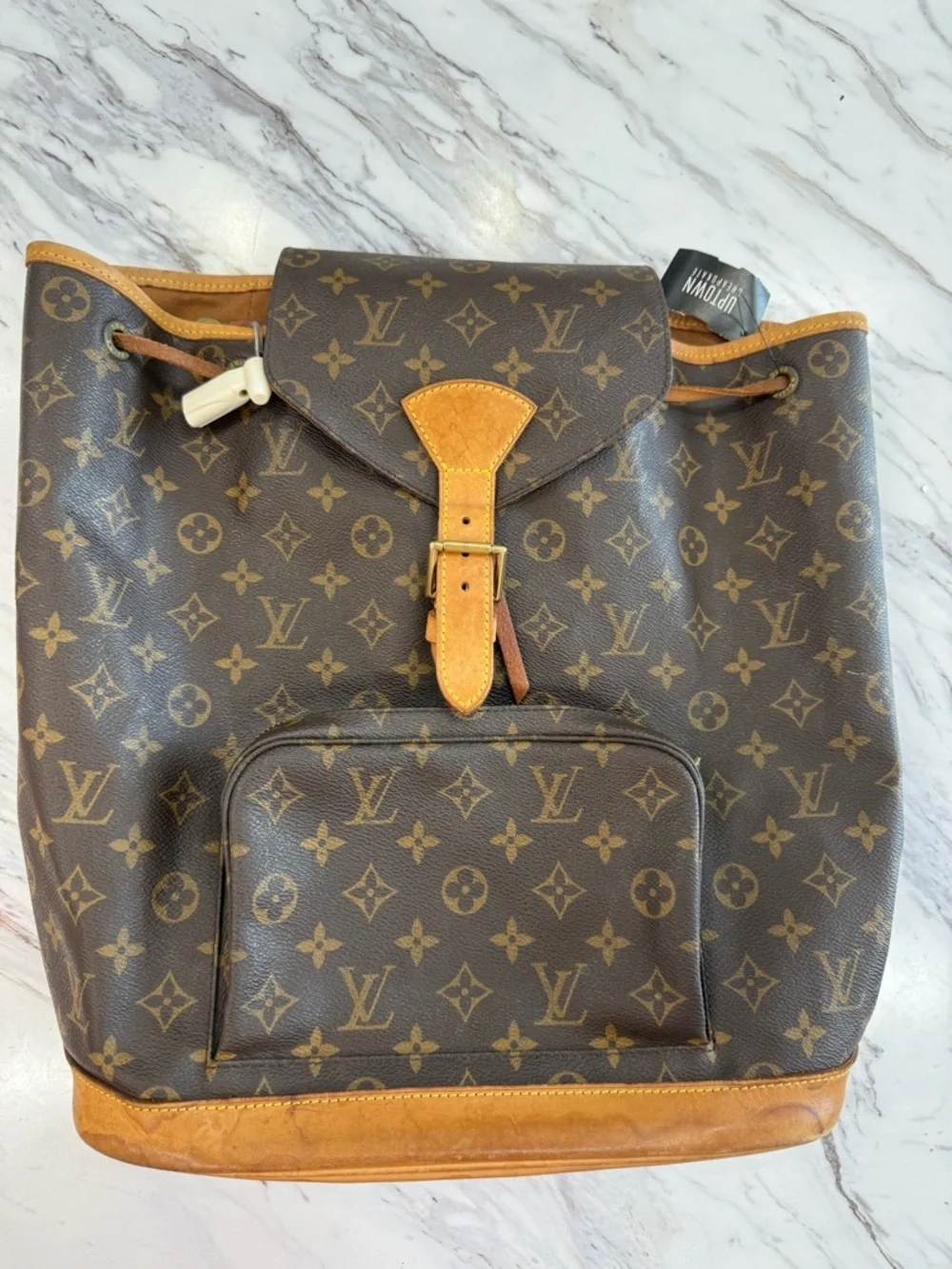 Louis Vuitton Monogram Canvas Backpack with Tan Leather Trim - Picture 2 of 8